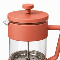 Cafetera Metodo Prensa Francesa Rosa Terracota 600ml y 1 Litro