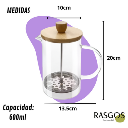 Prensa Francesa Melbourne Bambú Disponible 350ml / 600ml / 800ml