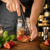Macerador Negro para Bar | Muddler para Cocteles y Cocteleria