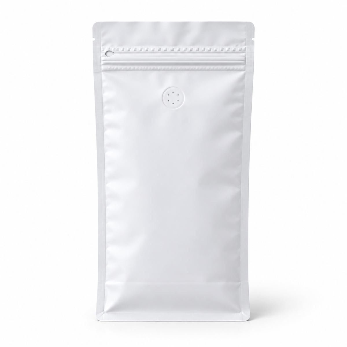 Bolsa Blanca para Cafe 500g con Valvula y Zipper