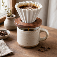Base de Madera Compatible con Metodo V60 Dripper Origami