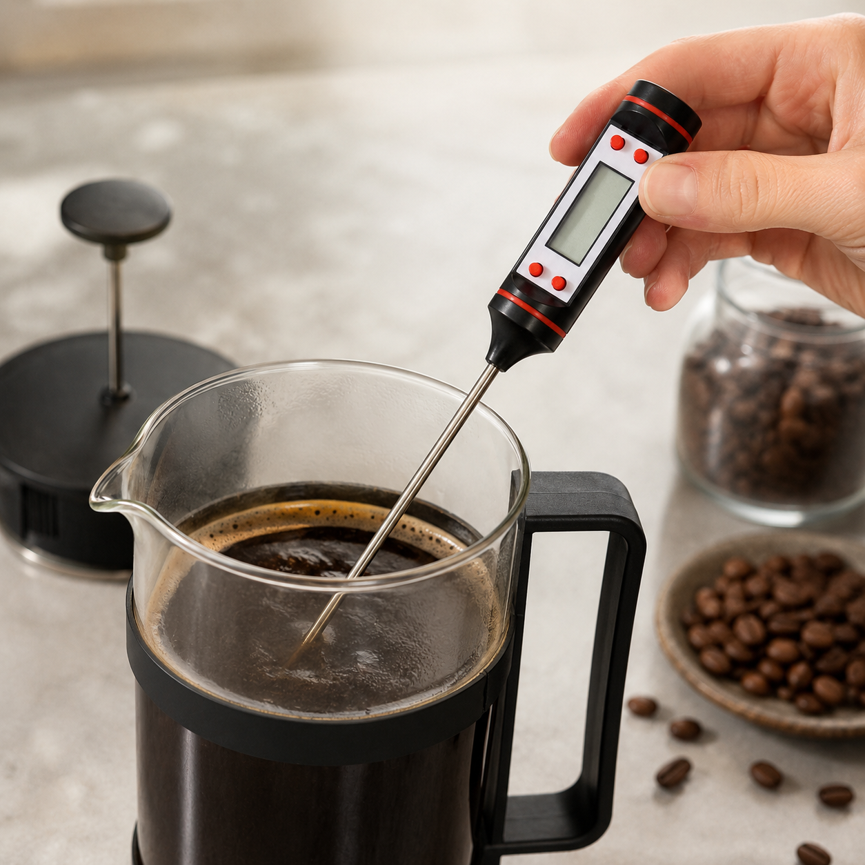 Termometro Digital con Sonda de Acero TP101 para Cafe