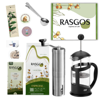 Kit Prensa Francesa 600ml | Prensa Francesa 600ml + Molino Manual + Café Insignia + Cuchara-Pinza + Chocolatina de Cacao + Caja de Regalo