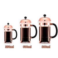 Cafetera Prensa Francesa Oro Rosa Acero Inoxidable Disponible 350ml-600ml-800ml