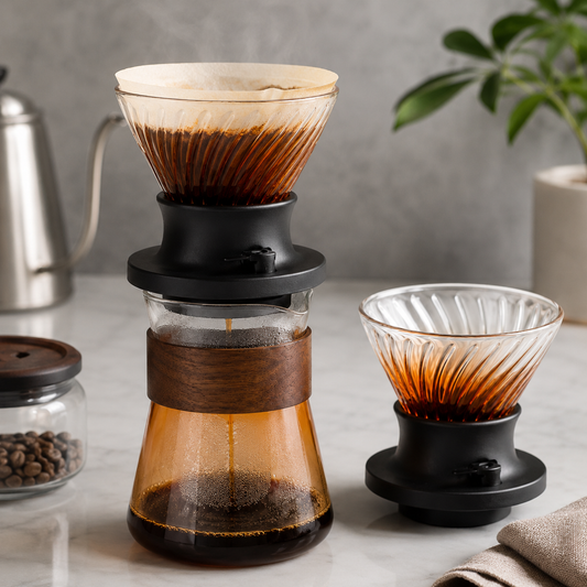 Kit Cafetera V60 Tipo Hario Switch Ambar Naranja con Server 400ml