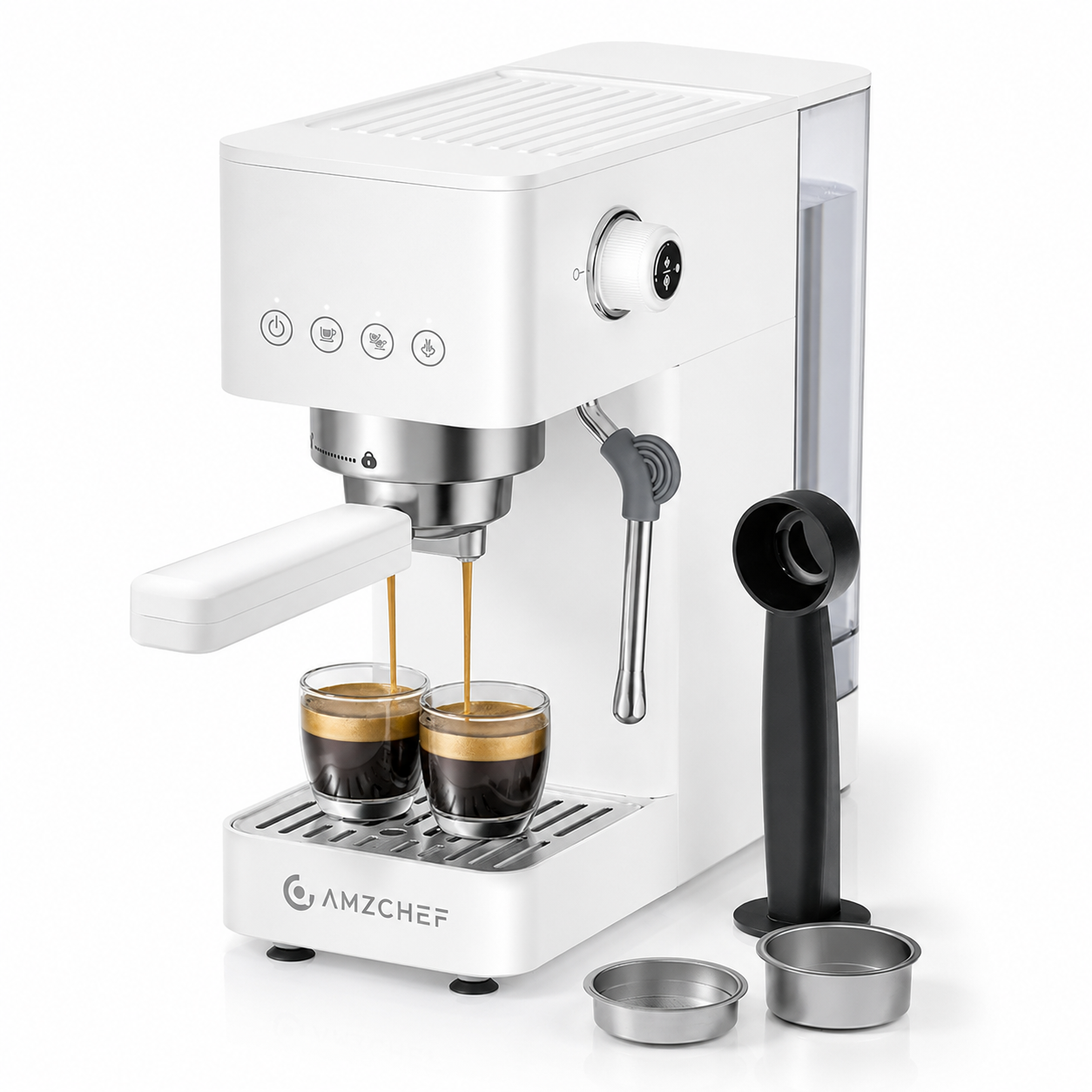 Cafetera Maquina Espresso AMZCHEF 20 Bares con Vaporizador de Leche