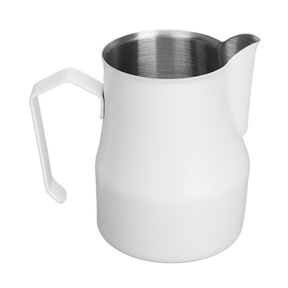 Taza Pitcher Blanca para Espumar Leche – Barismo Profesional 350 ml / 500 ml