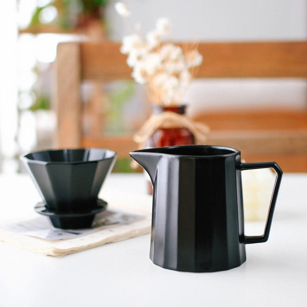 Kit Dripper Goteo Black Diamante | Cafetera Metodo V60 Ceramica con Server con Punta Fina