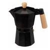 Moka Italiana Negra con Mango en Madera 3 Tazas 150ml