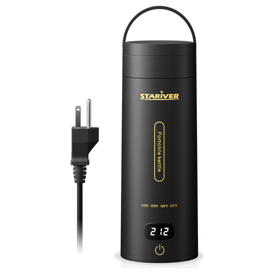 Hervidor Portatil Electeico Viajero Negro Stariver 380ml