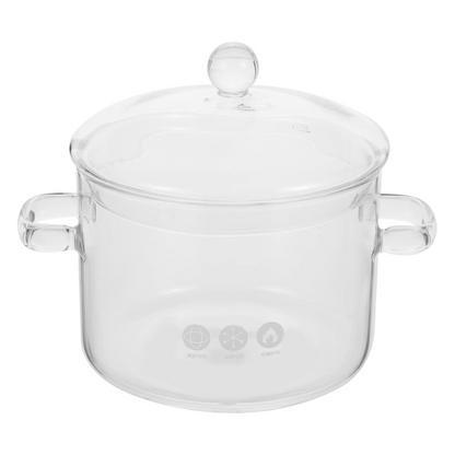 Olla de Vidrio Borosilicato con Tapa Caserola Antiadherente 1300ml