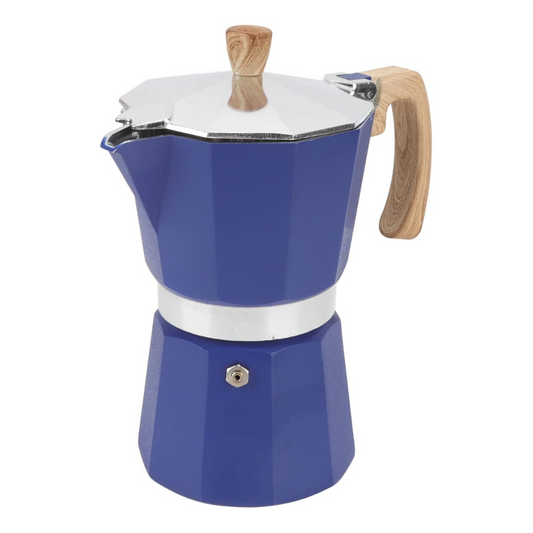 Cafetera Moka Italiana de Aluminio Azul Rey 300 ml 6 Tazas