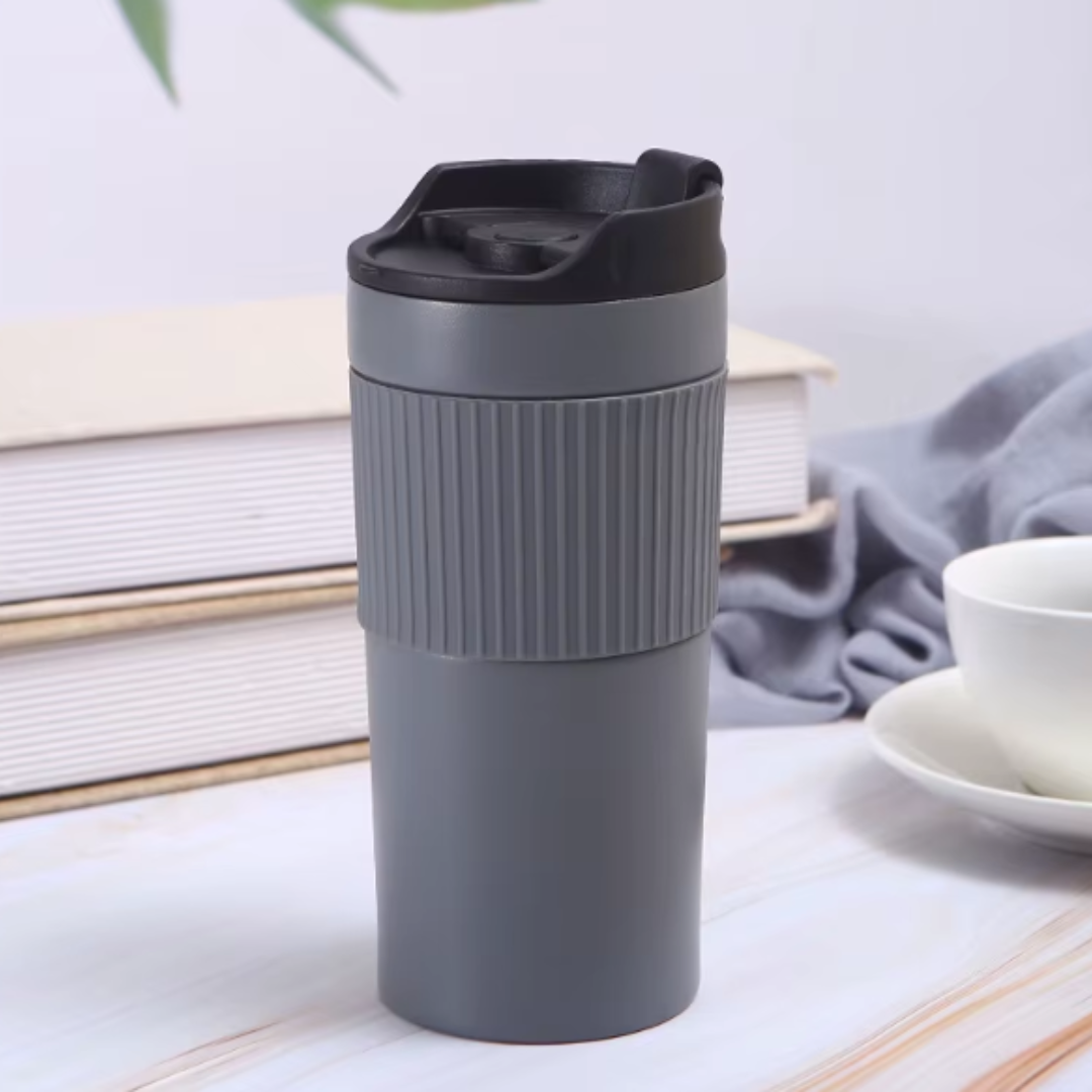 Termo Prensa Viajera Gris Metalico 350ml