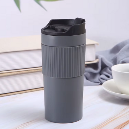 Termo Prensa Viajera Gris Metalico 350ml