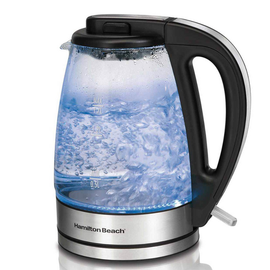 Tetera Eléctrica Hamilton Beach 1.8 L Profesional para el Hogar, Oficina y Catas de Café