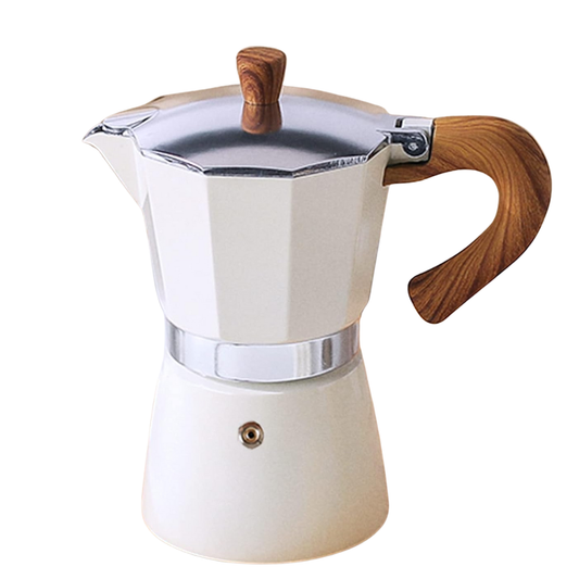 Moka Italiana 300ml 6 Tazas Blanca Cafetera de Estufa