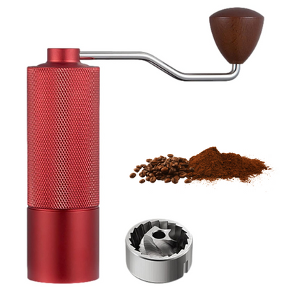 Molinillo de Café Pro Rojo Manual Ajustable con Muelas de Acero 35 g