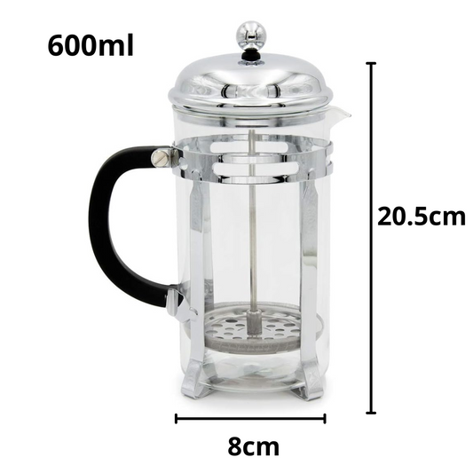 Cafetera Prensa Francesa Embolo Plata Disponible en 600ml - 800ml