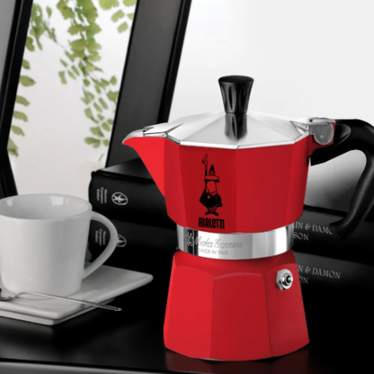 Cafetera Bialetti Moka Italiana Roja Cafetera Espresso 6 Tazas
