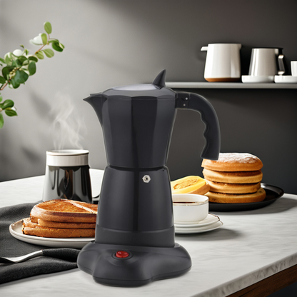 Moka Base Electrica Negra 6 Tazas 300ml