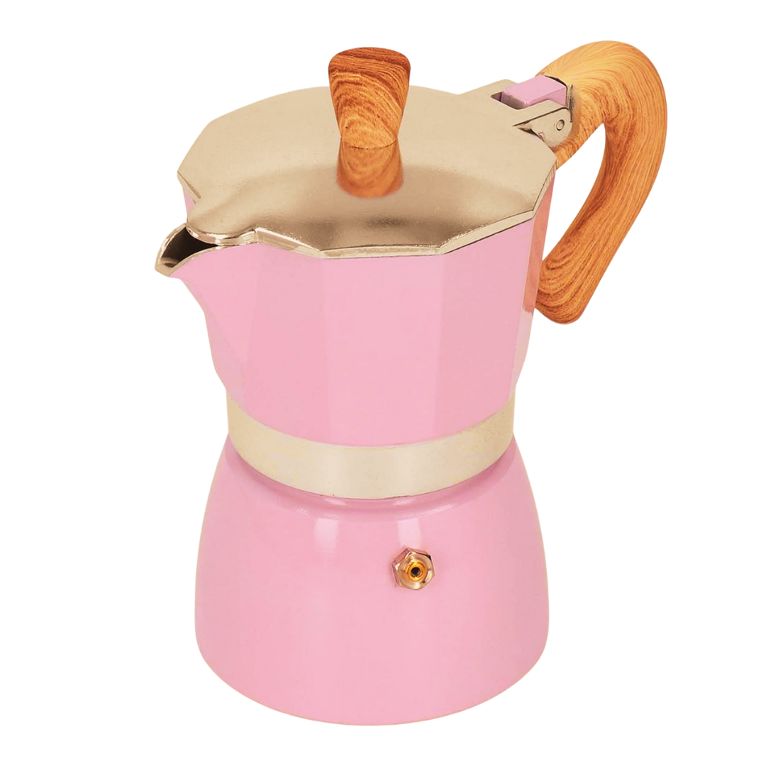 Cafetera Moka Rosa Tipo Espresso 6 Tazas 300ml