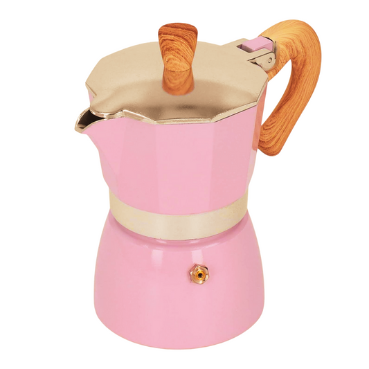 Cafetera Moka Rosa Tipo Espresso 6 Tazas 300ml