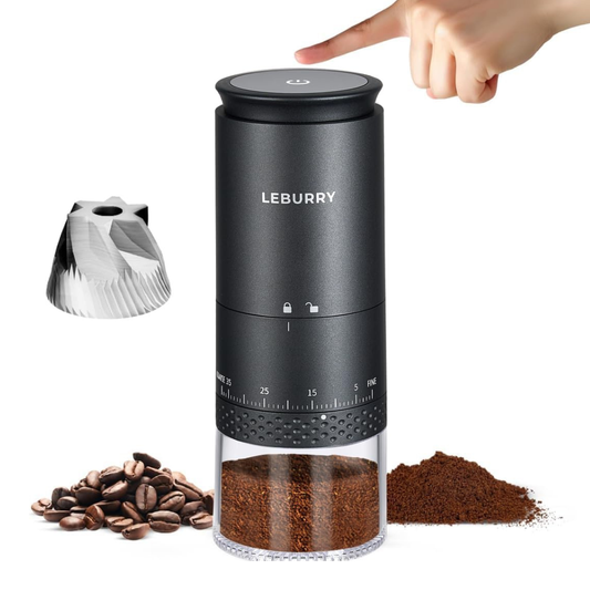 Molino Eléctrico Portátil y Recargable Muelas de Acero de Alta Potencia y 38 Niveles de Ajuste