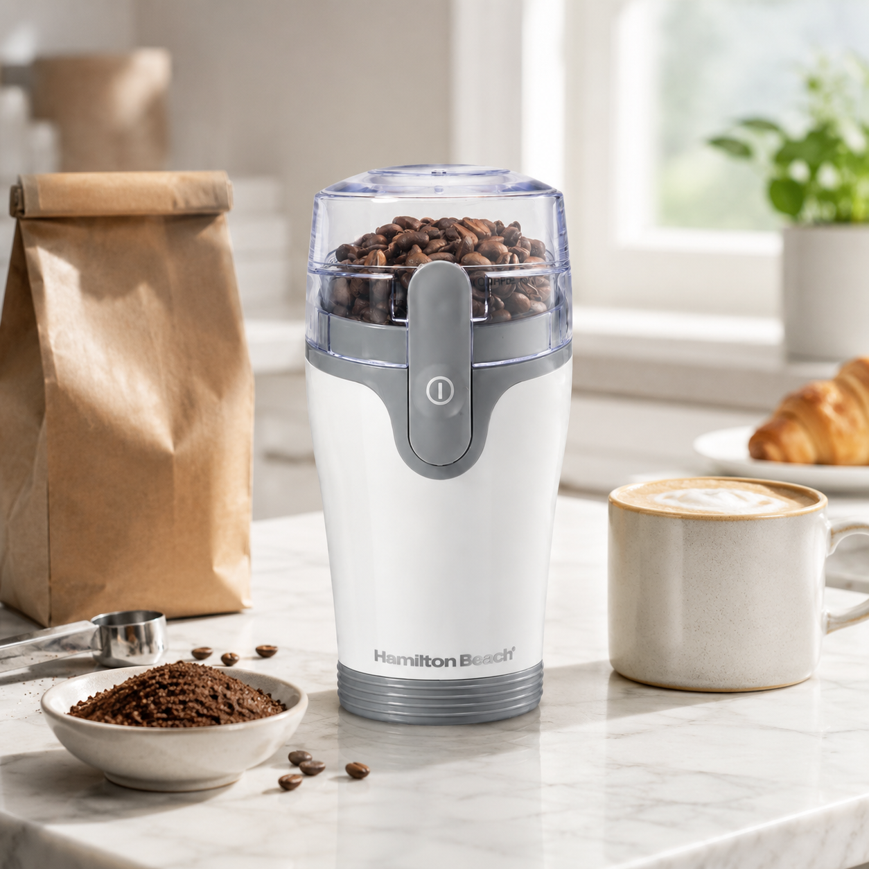 Molino Electrico Hamilton Beach Fresh Grind Blanco 80420 para Cafe y Especias