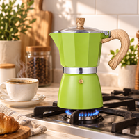 Cafetera Italiana Moka Verde Claro 300 ml  6 Tazas
