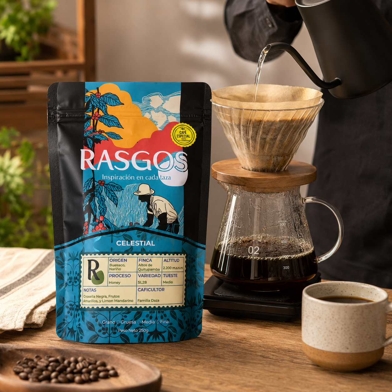 Café Especial Rasgos SL28 Honey 250g | Edición Especial | Buesaco Nariño