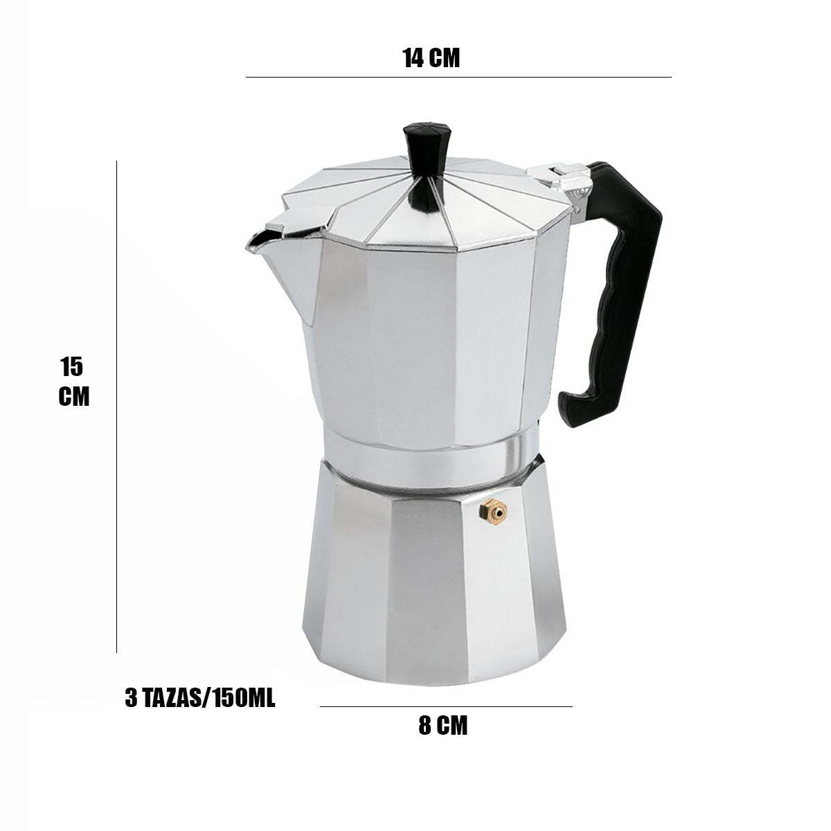 Cafetera Moka Italiana Colores 3 Tazas (150ml)