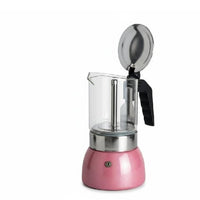 Cafetera Moka Rosa Tipo Espresso 6 Tazas 300ml