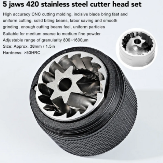 Molino Negro Pro con Muelas en Acero Inoxidable 35gr Marco Antideslizante