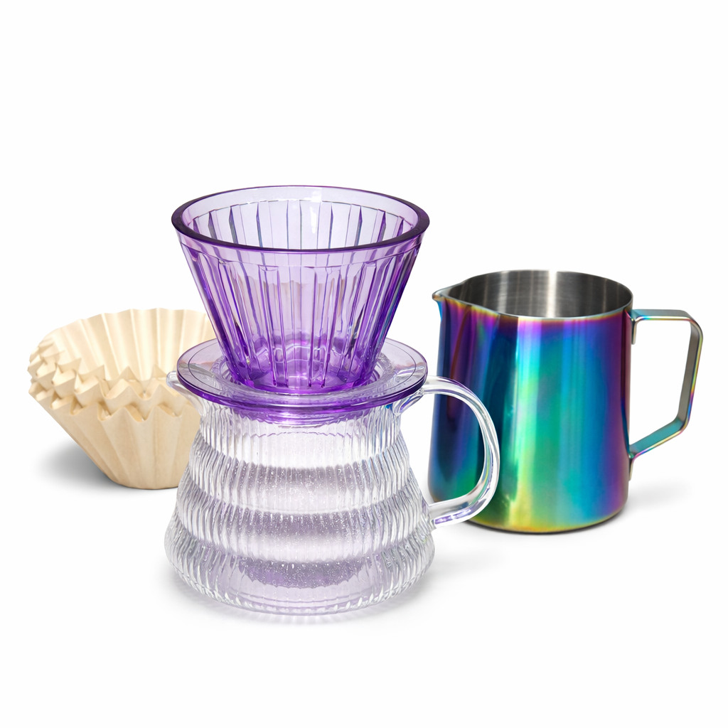 Kit Cafe Metodo B75 Tipo TIMEMORE + Server Tornasol 400ml + Filtros Origami Kalita Wave + Jarra Verter Agua 600ml