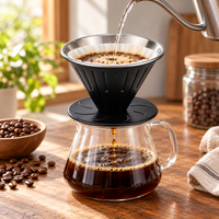Cafetera Dripper V60 02 Acero Negro para Cafe Filtrado