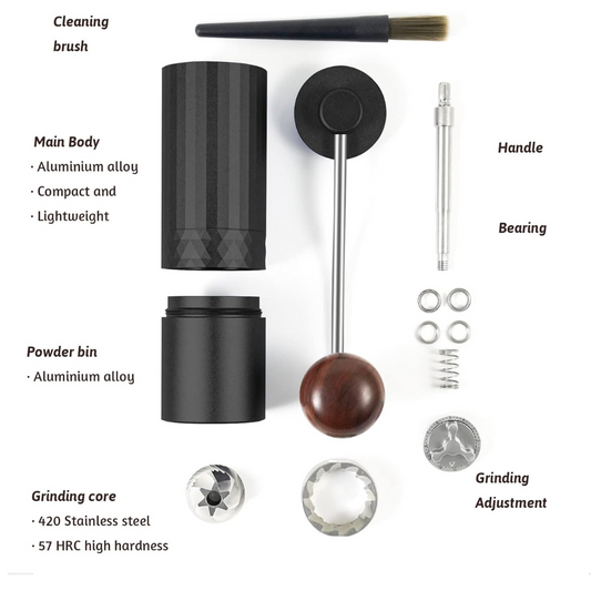 Molinillo Manual para Café de Presicion Ajustable Gris Brillante 35gr