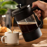Prensa Francesa de Vidrio Negra 350 ml