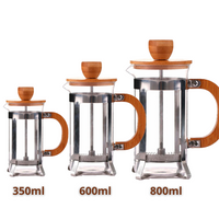 Cafetera Prensa Francesa Bambu 350ml-600ml-800ml