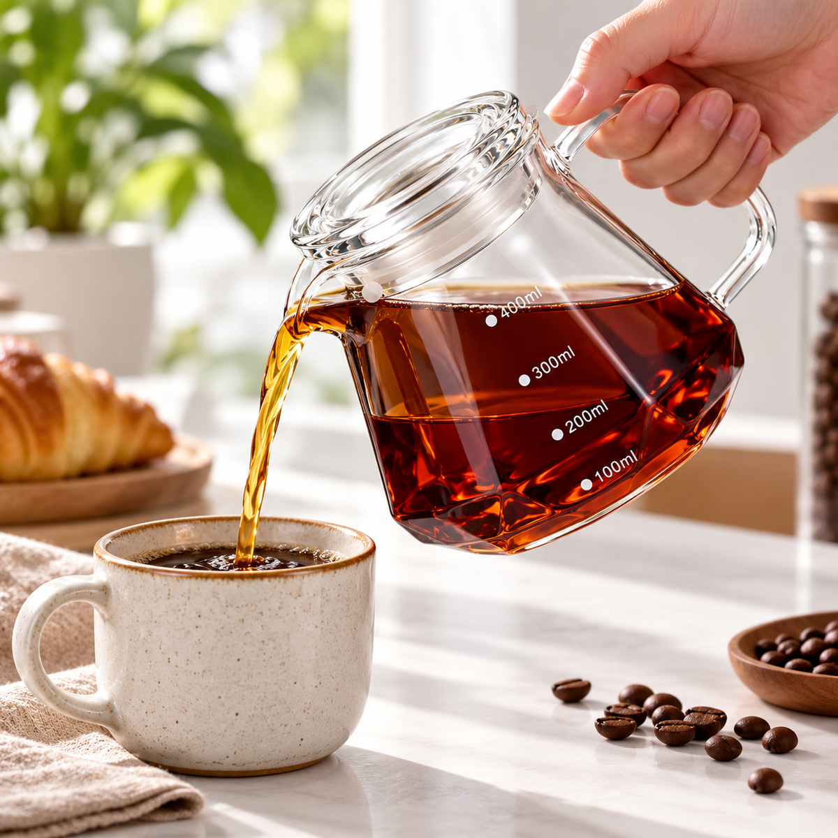 Jarra Server  para Cafe Diamante de Vidrio Borosilicato 400 ml