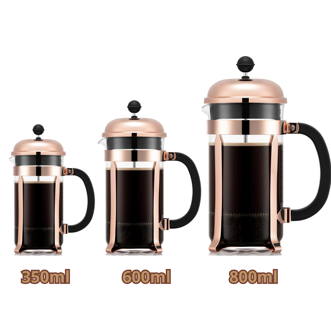 Cafetera de Embolo Prensa Francesa Bronce Disponible 350ml-600ml-800ml