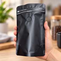 Bolsa Negra para Cafe 125 g con Valvula y Zipper