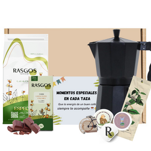 Super Kit Hogar Italiano | Moka 150ml + Café Insignia + Mensaje Personalizado + Chocolatina