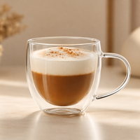 Pocillo Vaso Doble Pared 150ml para Cafe y Cappuccino