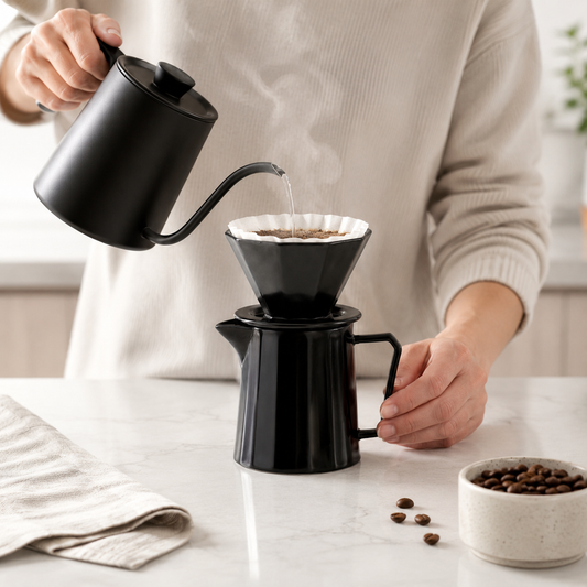 Kit Dripper Goteo Black Diamante | Cafetera Metodo V60 Ceramica con Server con Punta Fina