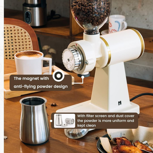 Molino Electrico Tipo Tolva 200w Ajustable 250gr Blanco