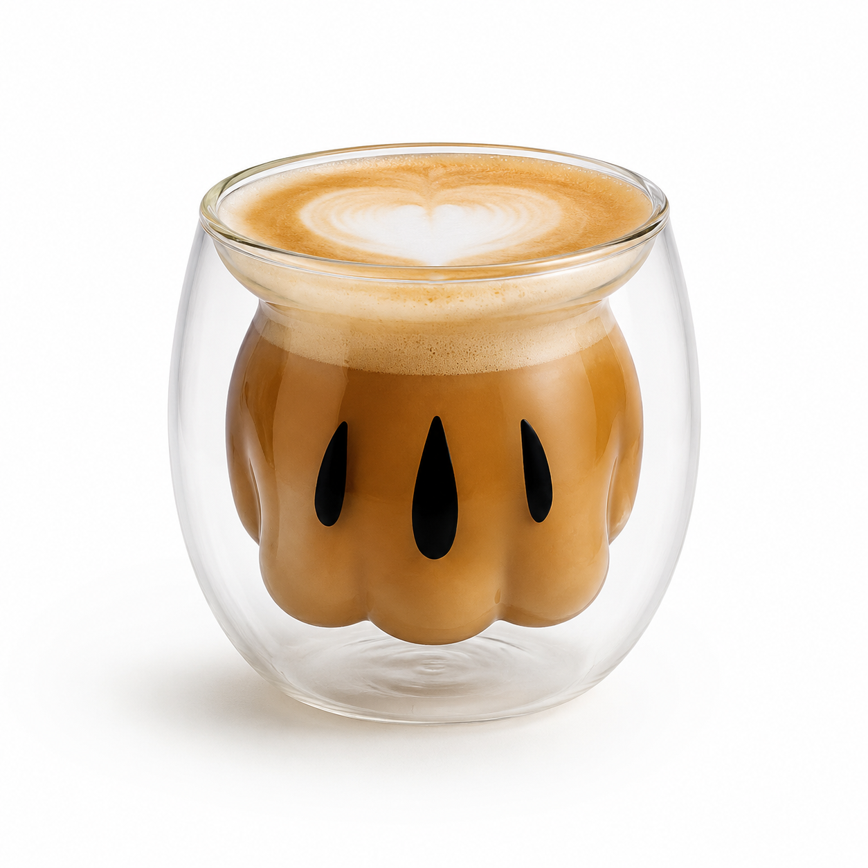 Vaso Transparente Doble Fondo Mickey 150 ml en Vidrio Borosilicato