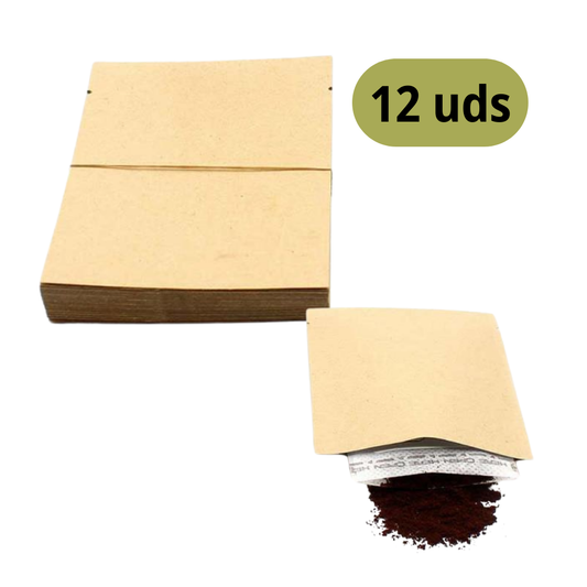 Kit para compartir Café al Instante | 12 sachets Coffe Dripps + 2 Vasos Doble Fondo 240ml + Stickers + Separador de Libros + Mensaje Personalizado