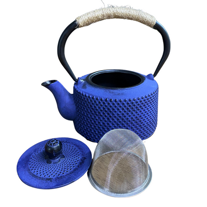 Tetera de Hierro Fundido Azul para Infuciones de Té Estilo Japonés 650ml