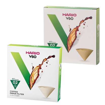 Filtros V60 #02 Hario Original x 40 Unidades / Natural / Blanco