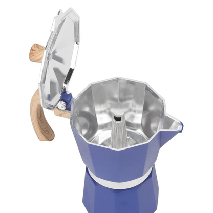Cafetera Moka Italiana de Aluminio Azul Rey 300 ml 6 Tazas